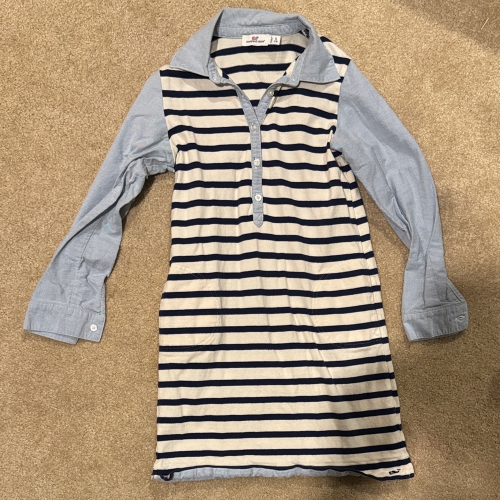 Vineyard vines Striped Polo Dress with Whale Logo